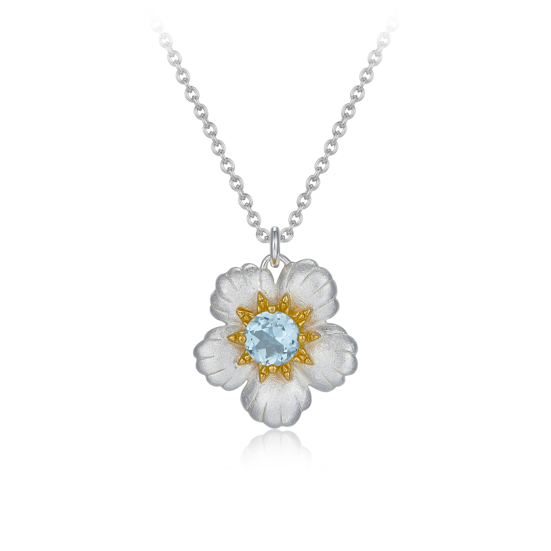 Body 925 Silver Topaz Necklace Simple Elegant Women's Pendant French Style Lazy Style Color-separation Seiko New Silver Jewelry