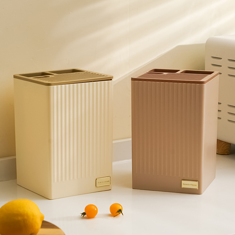 Kitchen Knife Rack Countertop Storage Rack Household Multifunctional Kitchen Knife Chopsticks Storage Rack Integrated Drain Rack