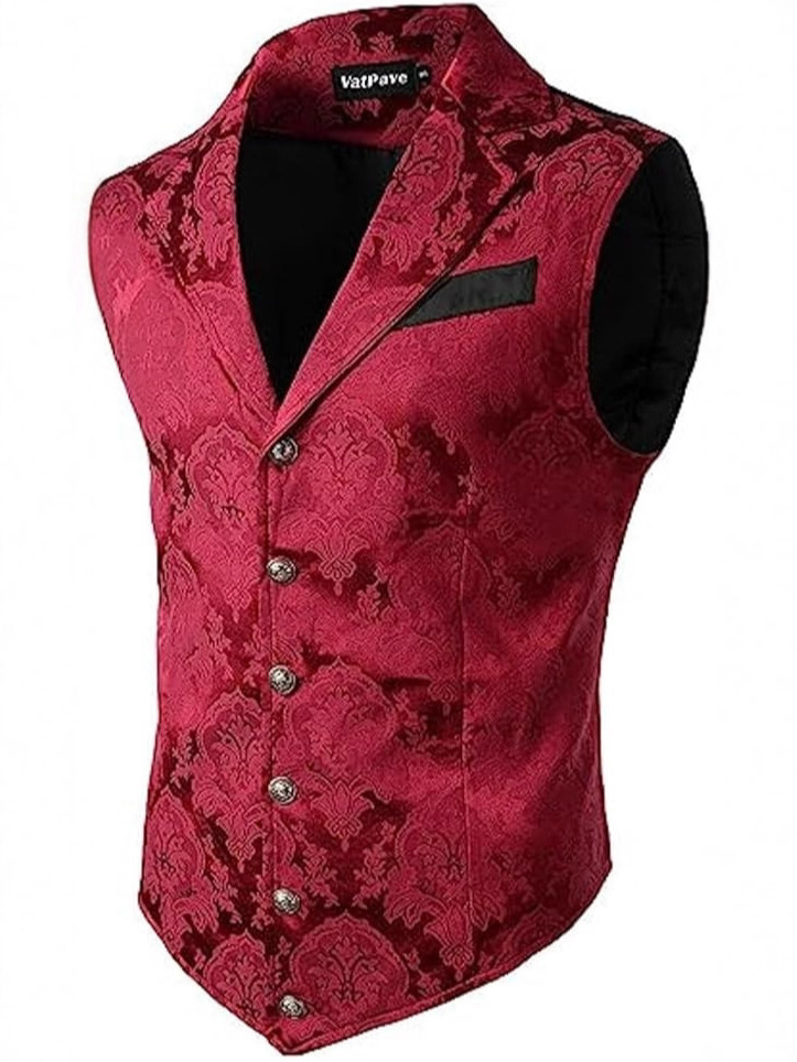 2025 Cross-Border Men's Business Suit Vest Fashion British Retro Vest Casual Suit Slim Vest