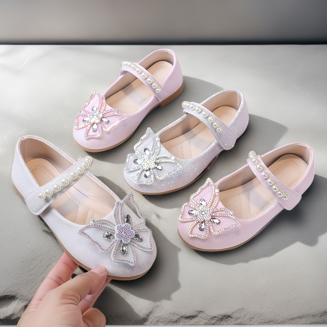 Весенние кросс-бодерные новые туфли с бантом из перламутровой кожи для девочек, высокие принцессовидные туфли для женщин