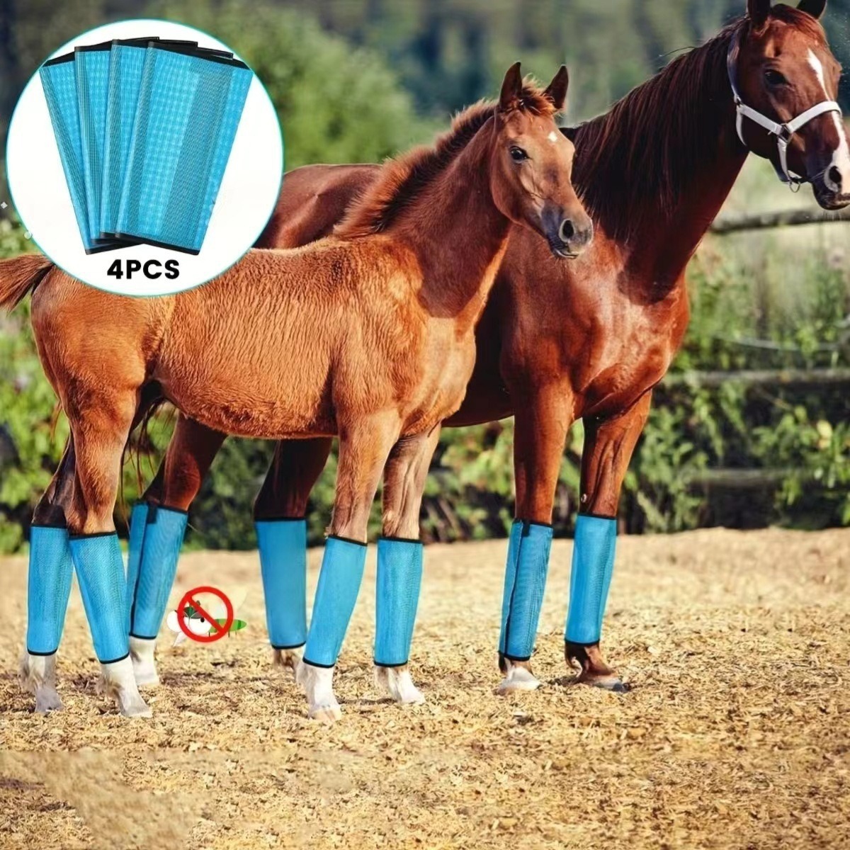 Cross-Border Equestrian Supplies Horse Leggings, Horse Leg Anti-Mosquito Cover, Horse Leggings, Anti-Mosquito Horse Leg Cover, Special Breathable Horse Leg Protective Cover