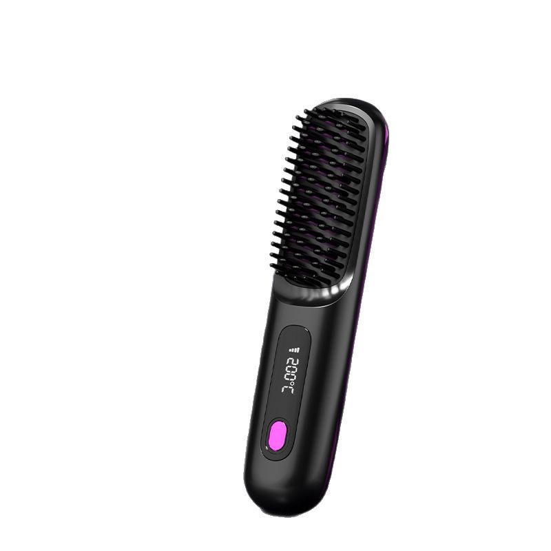 New Cross-Border Wireless Lazy Ionizer Hair Straightening Comb That Does Not Damage Hair, Dual-Purpose Portable Hair Straightener and Curler
