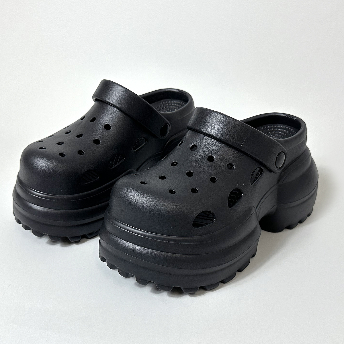 Super High-Heeled Eva Stepping on Poop, Outdoor Garden Shoes, Beach Shoes, Summer Two-Wear Sandals, DIY Thick-Soled Clogs for Women