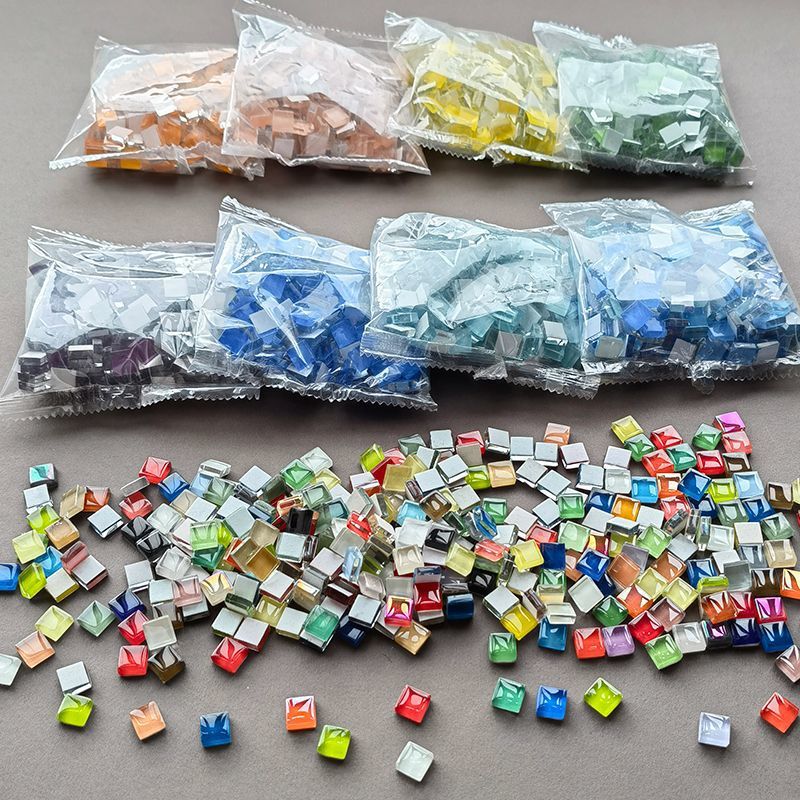 200g Mosaic DIY Small Bag Crystal Glass Patch Material Handmade Family Kindergarten Kidsren Creative Loose Particles