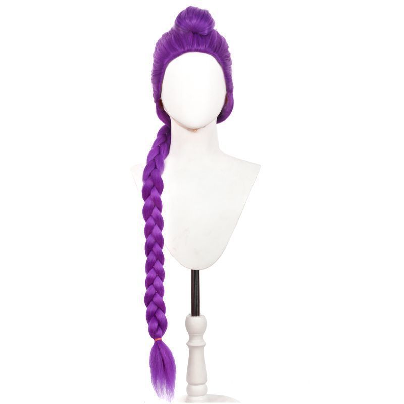 Cross-Border Skpop Witch Hunter Group Zoe Miralu Cos Wig Tiger Mouth Clip Ponytail Wig Ready for Sale