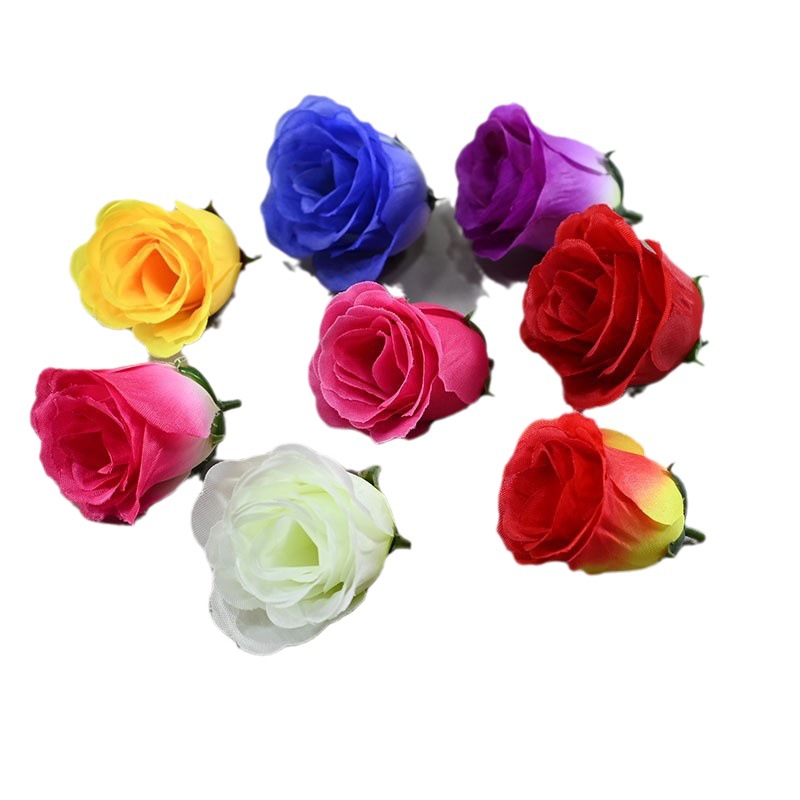 Cross-border simulation rose semi-finished flower flower arrangement process accessories manual flower arrangement accessories peacock rose flower wholesale