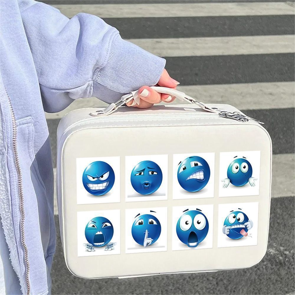 Creative Little Blue Bean Emoji Expression Pack Campus Students Kidsren Office Workers Fun Expression Pack Stickers Smiley Face