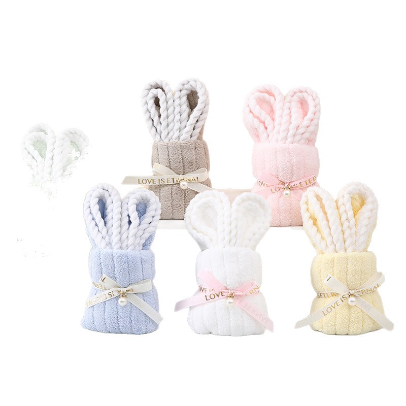 Coral fleece hand gift rabbit modeling towel Xi shop birthday gift wedding gift kindergarten opening creativity