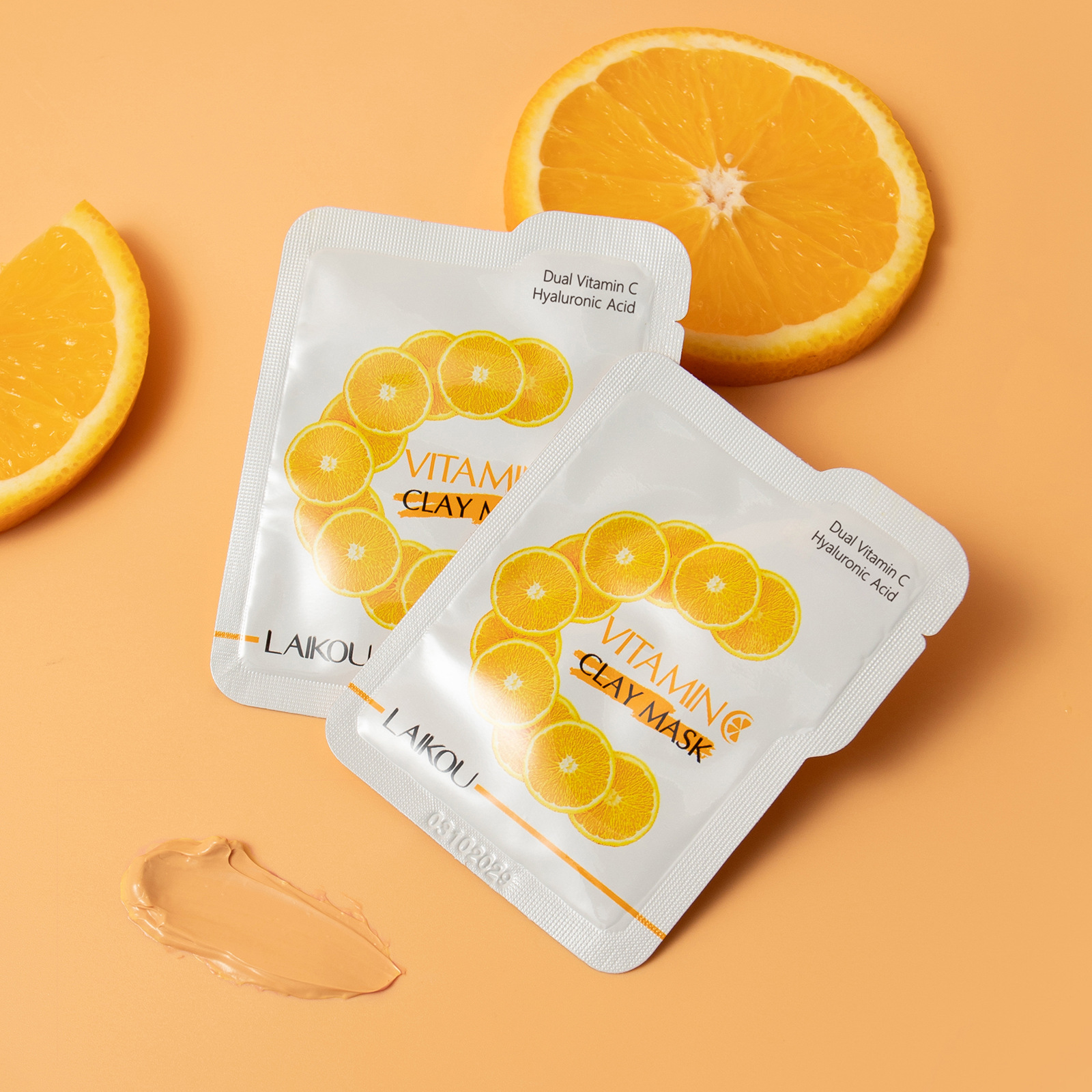 Кросс-Бордер Новый продукт Laikou витамин C глиняная маска 5г Очищающая маска