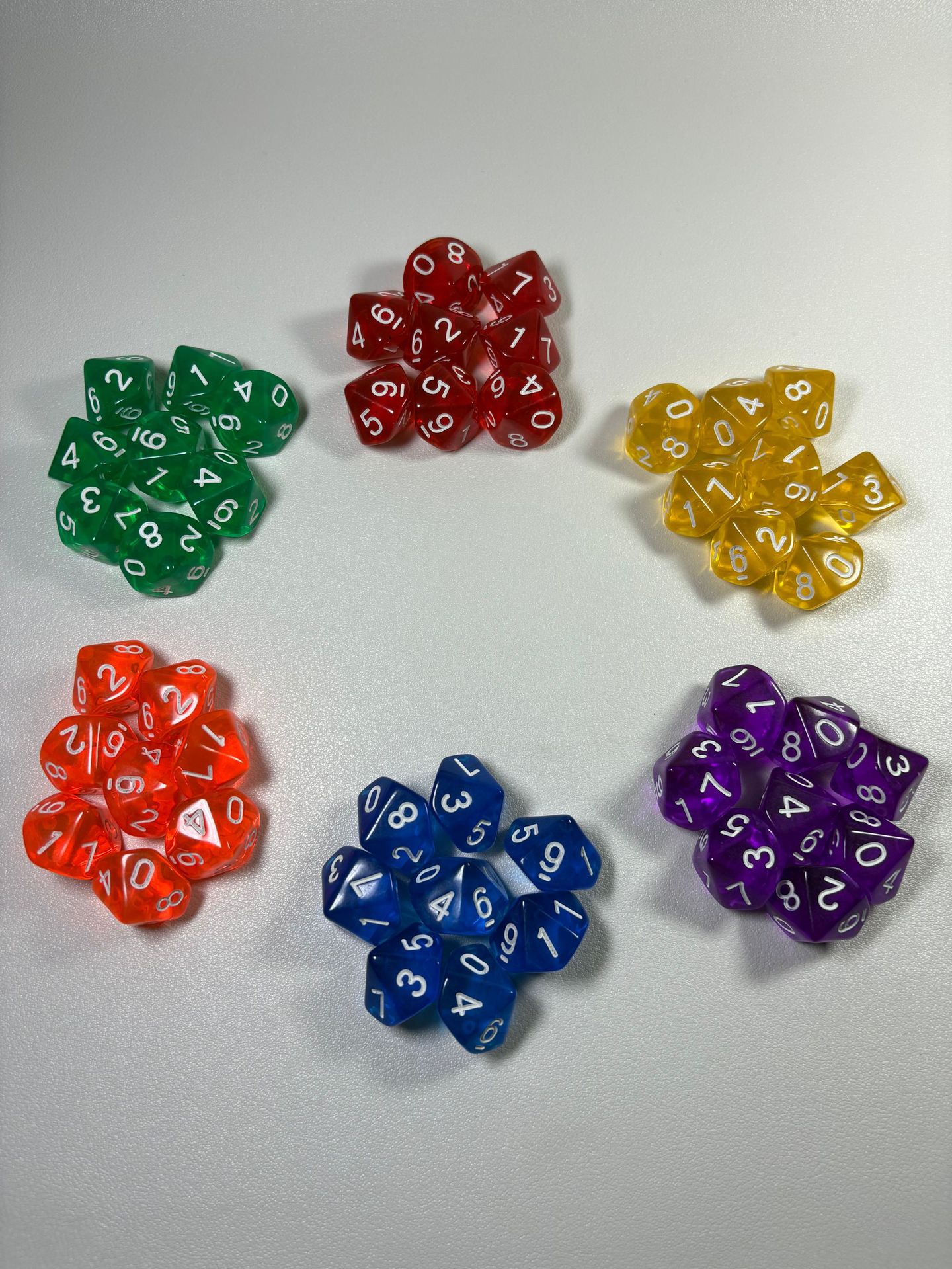 New High-End 10-Sided High-Transparency Colorful Transparent Acrylic Dice for Tabletop Role-Playing Games, Entertainment, and Teaching Accessories