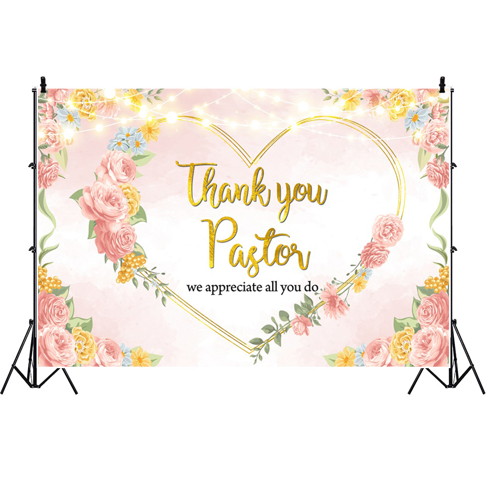 Amazon's New Banner Thanks the Pastor's Anniversary Thanksgiving Month Party Decoration Foreign Trade Cross-Border Photography Background Cloth