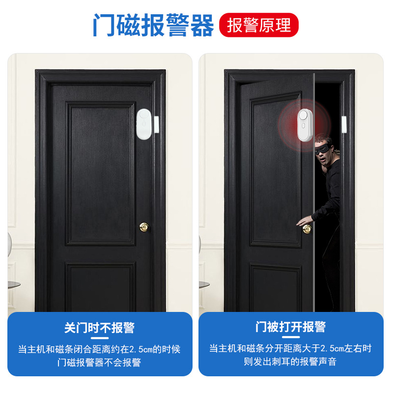 Cross-Border Security Anti-Theft Door and Window Alarm, Home Door Closing Reminder, High Decibel Remote Control Door Magnetic Alarm