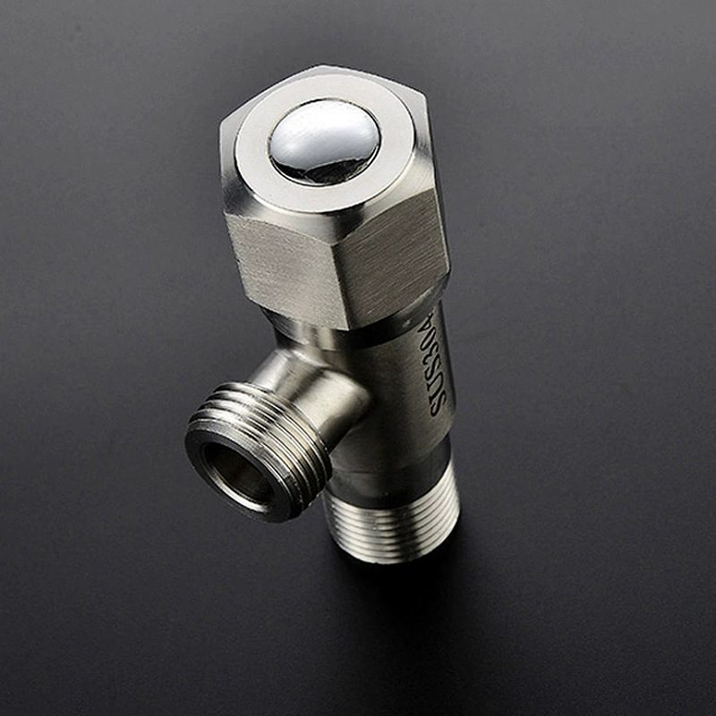 304 Stainless Steel Angle Valve Water Valve Bathroom Sink Water Heater Stop Valve Household 201 Hexagonal Wheel Triangle Valve