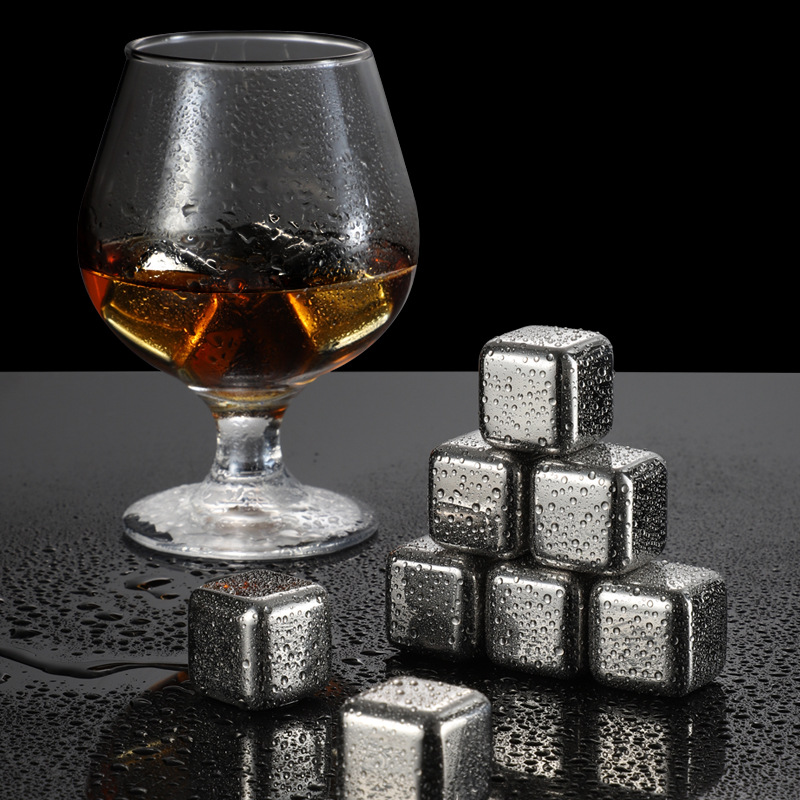 Bar whiskey cocktail metal quick-frozen ice particles with clip boxed 304/316 stainless steel iced Ice Cube