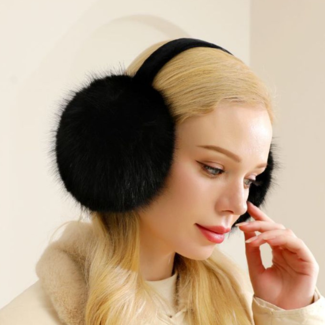 Ruiya Carefully Selects Foldable Earmuffs for Men and Women in Winter, Windproof and Antifreeze, Overall Detachable Headband, Warm Plush Earbags