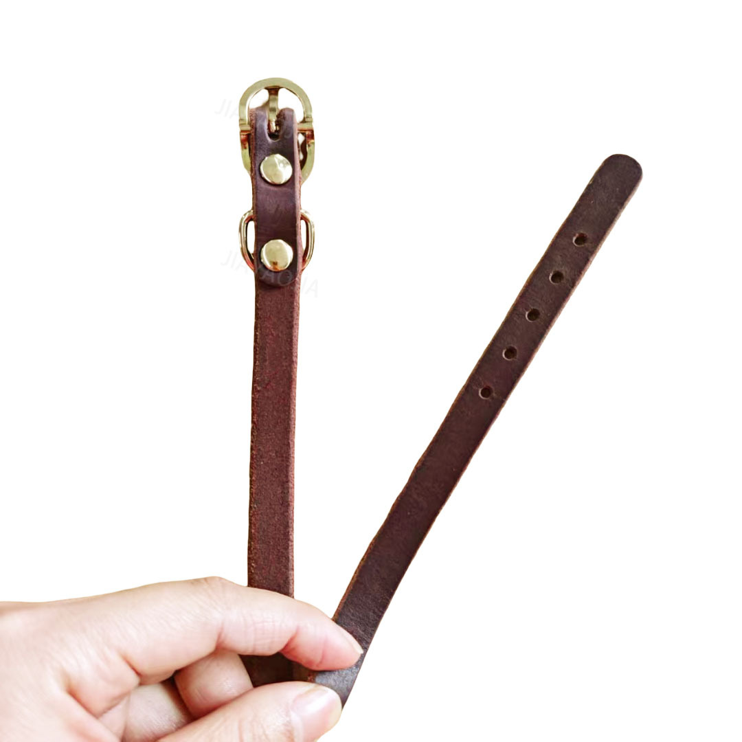 First-Layer Cowhide Pet Collar, Dog Collar, Neck Collar, Genuine Leather Collar, Dog Collar, Full-Grain Simple Collar
