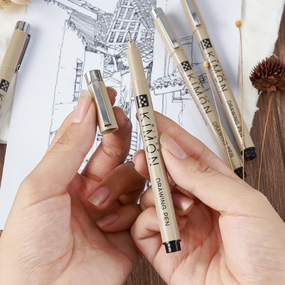 Hook Line Pen Black Waterproof Needle Pen Set Student Art Special Comic Design Hand-Painted Pen