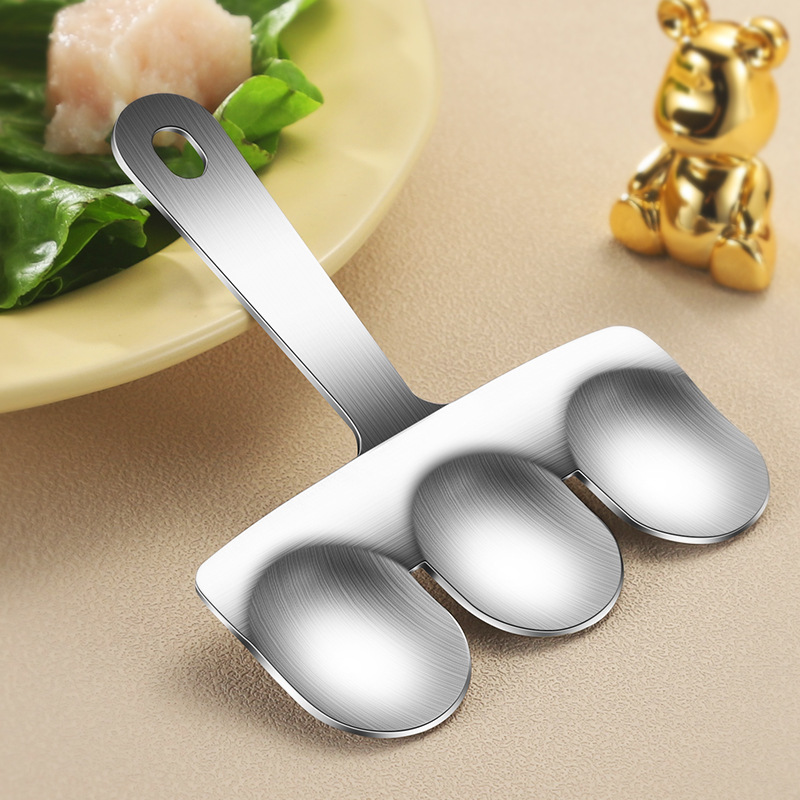 304 Stainless Steel Meatball Maker Household Fish Balls Shrimp Sliding Mold Rice Balls Meat Stuffing Cooking Artifact of Digging Spoon