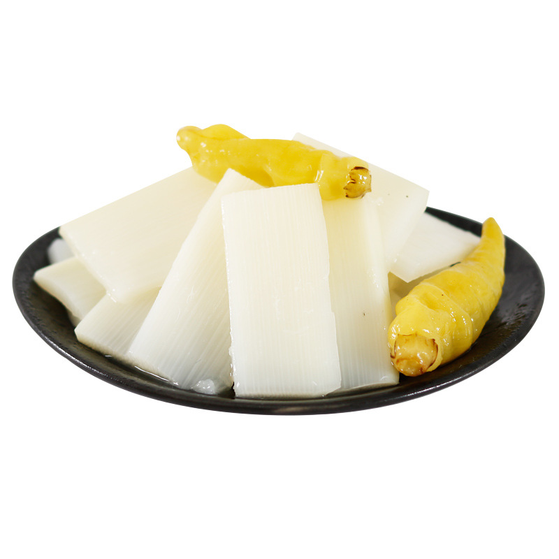 Bamboo shoots small sample pickled pepper crisp bamboo shoots strip wild mountain pepper flavor fresh bamboo shoots tip TikTok Net red casual snacks bulk wholesale