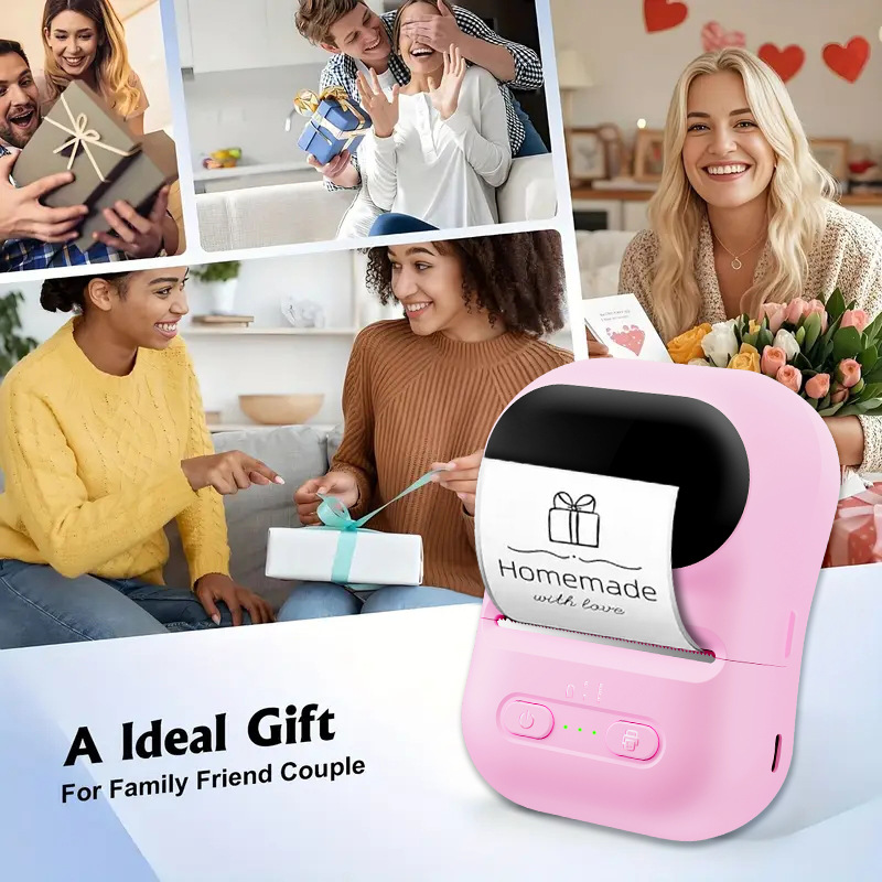 Cross-Border Mini Label Printer, Small, Cheap, Portable, Inkless, Thermal, for Studying, Photos, Bluetooth Printing