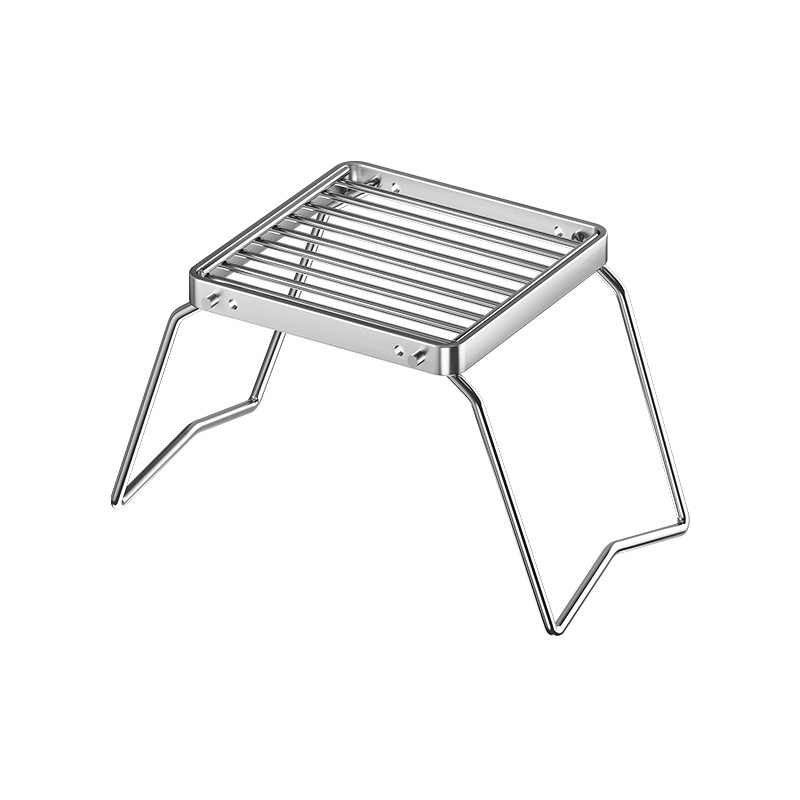 Barbecue Grill Stainless Steel Outdoor Stove Stand Foldable Portable Gas Stove Storage Camping Fire Pit Rack