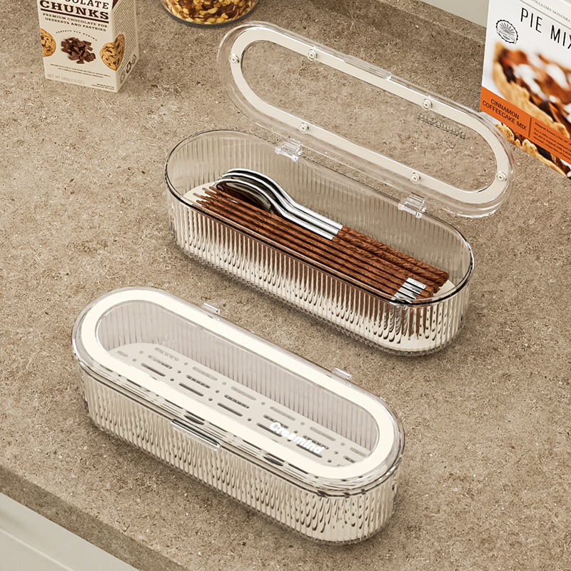 Chopsticks box with lid dustproof chopsticks cage simple draining chopsticks container Western Food Restaurant spoon Fork chopsticks storage box