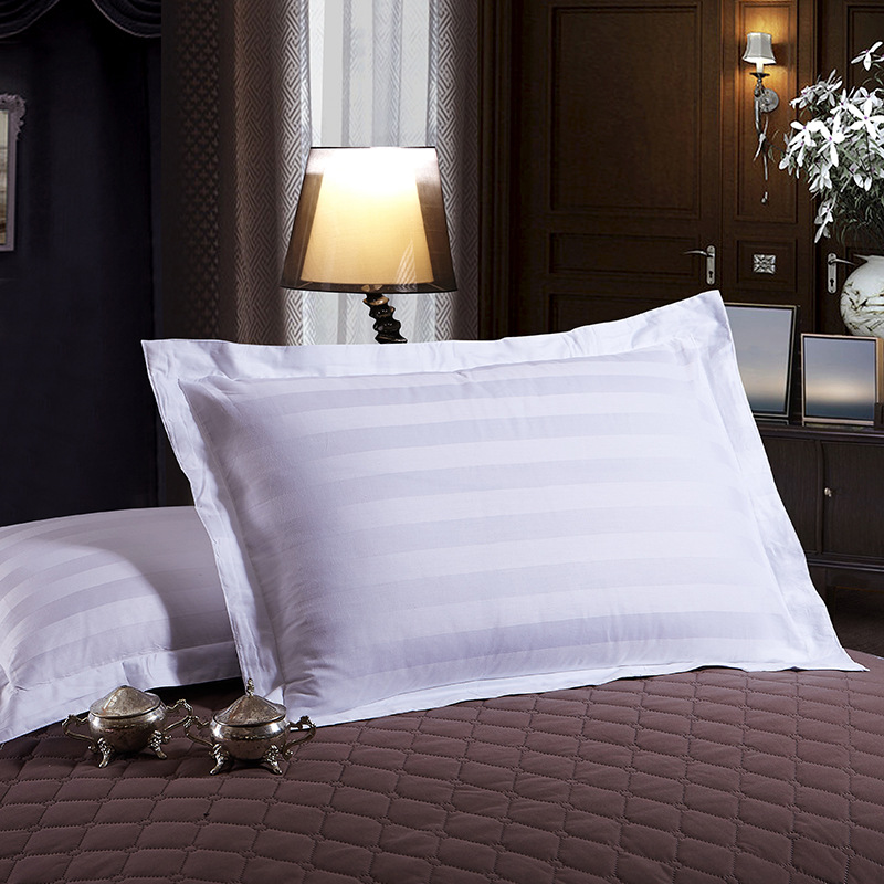 Hotel Bedding Pillowcase Wholesale Cotton 3cm Forging Pillowcase Cotton Pure White Pillow Cover