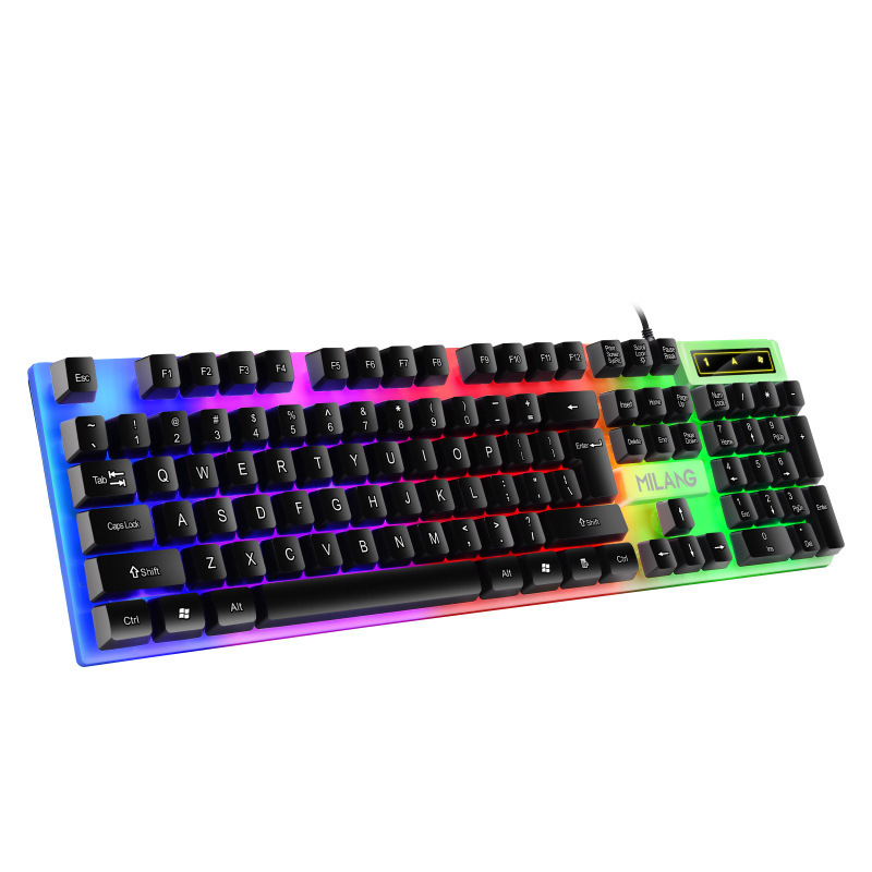 Milang T6 E-Sports Luminous Gaming Keyboard and Mouse Set Desktop All-In-One Office Home Keyboard and Mouse Cross-Border