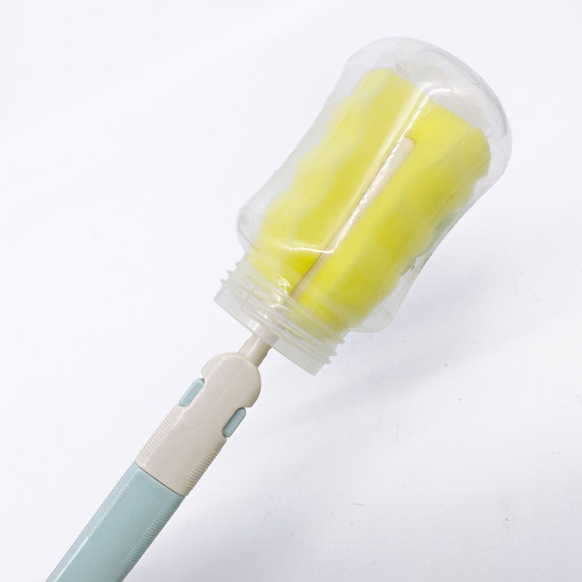 Detachable Bottle Brush with Sponge, Bottle Brush with a Straight Handle, Cleaning Brush for Babies, Cleaning Brush Head, Washing and Storage