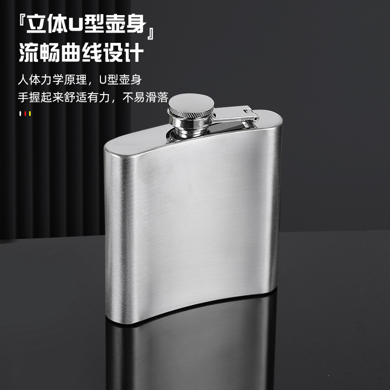 Factory wholesale portable outdoor stainless steel small hip flask portable wine bottle 1-20oz logo