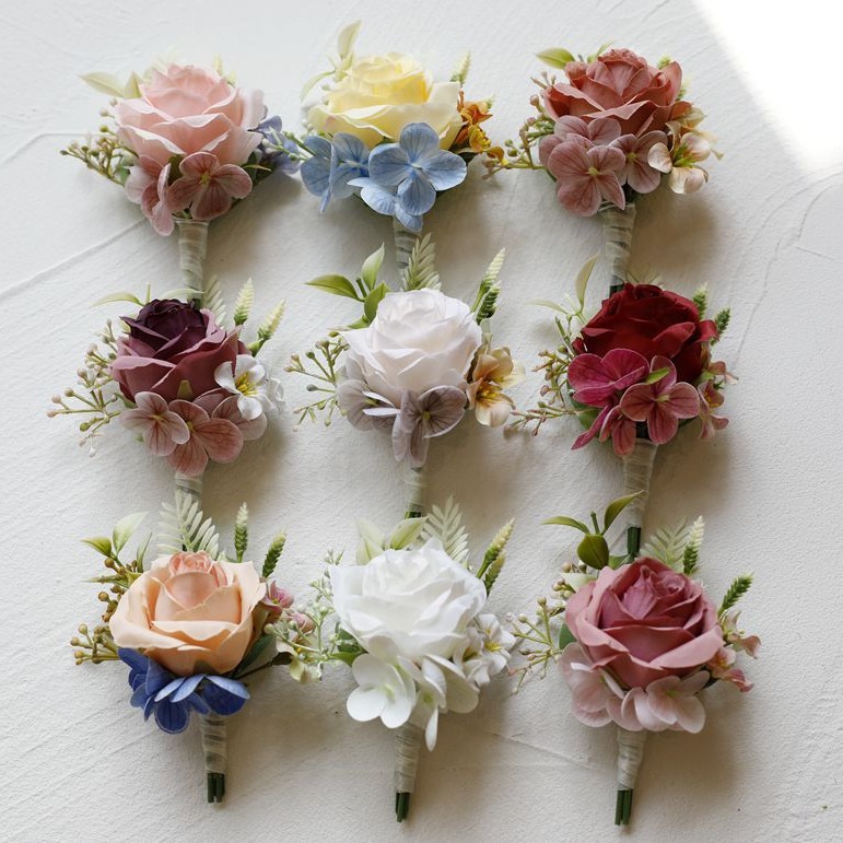 Korean-style European-style retro artificial rose bride bridesmaid wedding wrist flower bridegroom bridesmaid wedding corsage