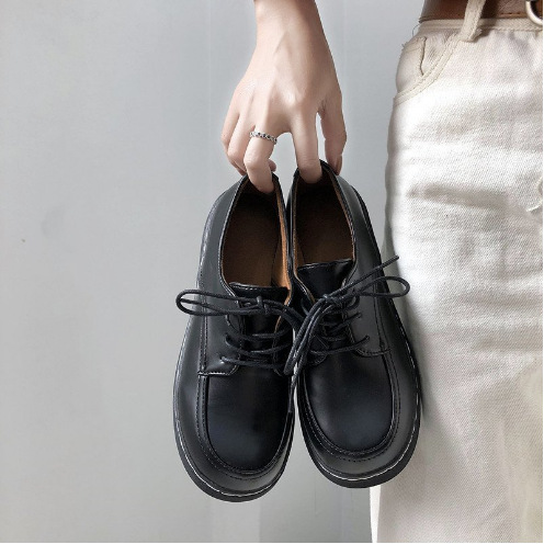 Japanese retro women's flat shoes student Harajuku round toed baby shoes Korean style British small leather shoes wholesale