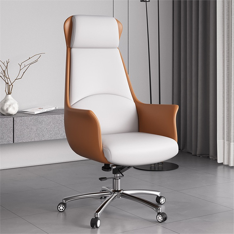 Boss Chair, Comfortable for Long Sitting, Simple Conference Business Leather Chair, Office Executive Chair, Live Broadcast Home Study Computer Chair