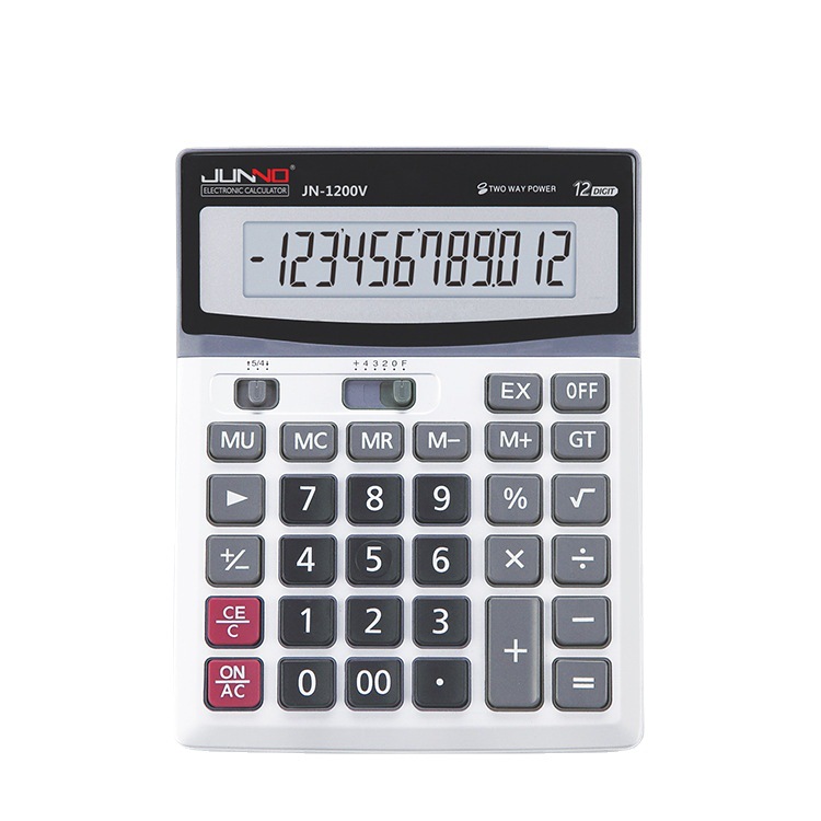 1200V Large Screen Dual Power Supply 12 Digit Electronic Desktop Office Tablet Computer Student Calculator Mute