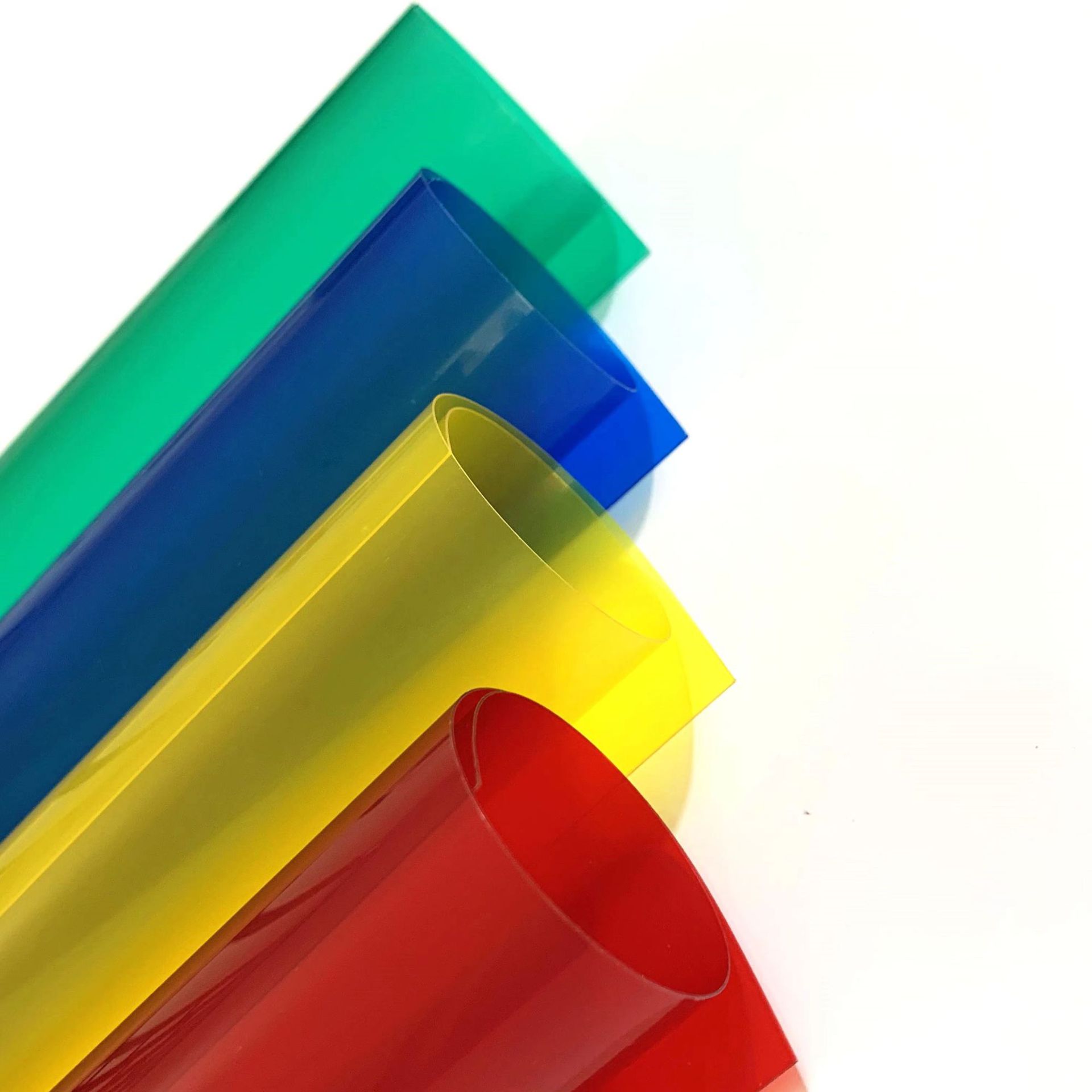 Colored cellophane transparent plastic sheet kindergarten handmade diy transparent plastic paper PVC film three primary color film A4