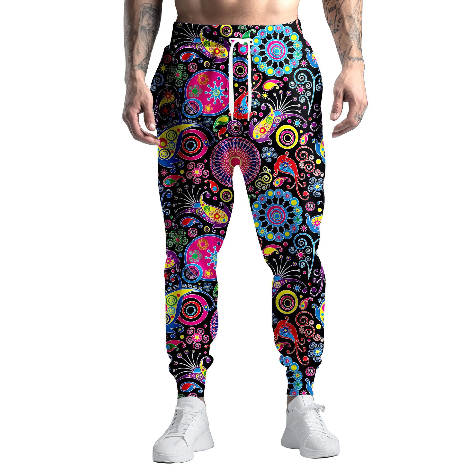 Foreign Trade European and American Fashion 3D Digital Printing Colorful Pigment Graffiti Pants Straight Men's and Women's Pants Loose Casual Pants