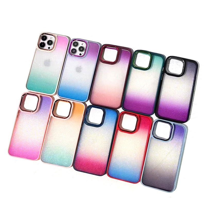 Wholesale Mobile Phone Case Glitter Material Color Printing High-Precision Uv Printing Digital Printing Customized According to Drawings and Samples