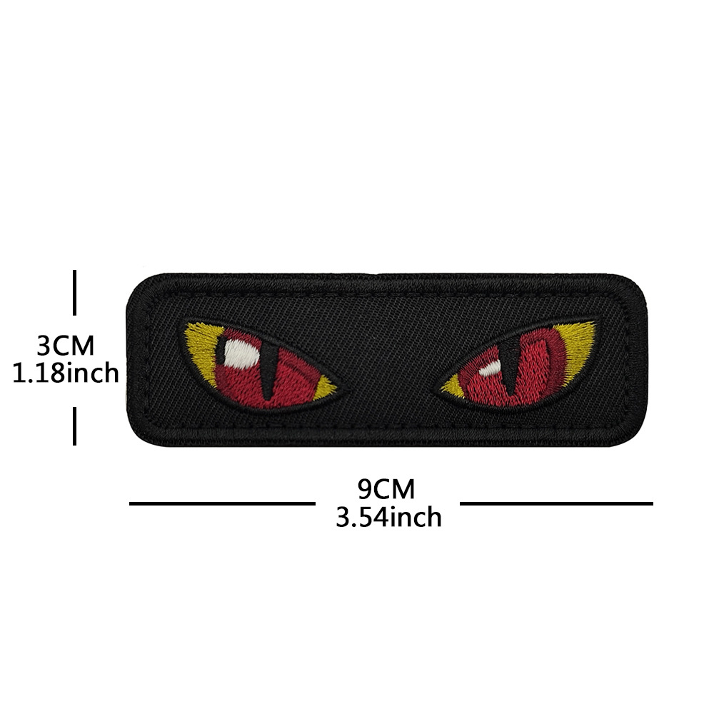 in stock Luminous Cat's Eye Devil's Eye Anime Embroidery Morale Badge Velcro Armband Outdoor Bags