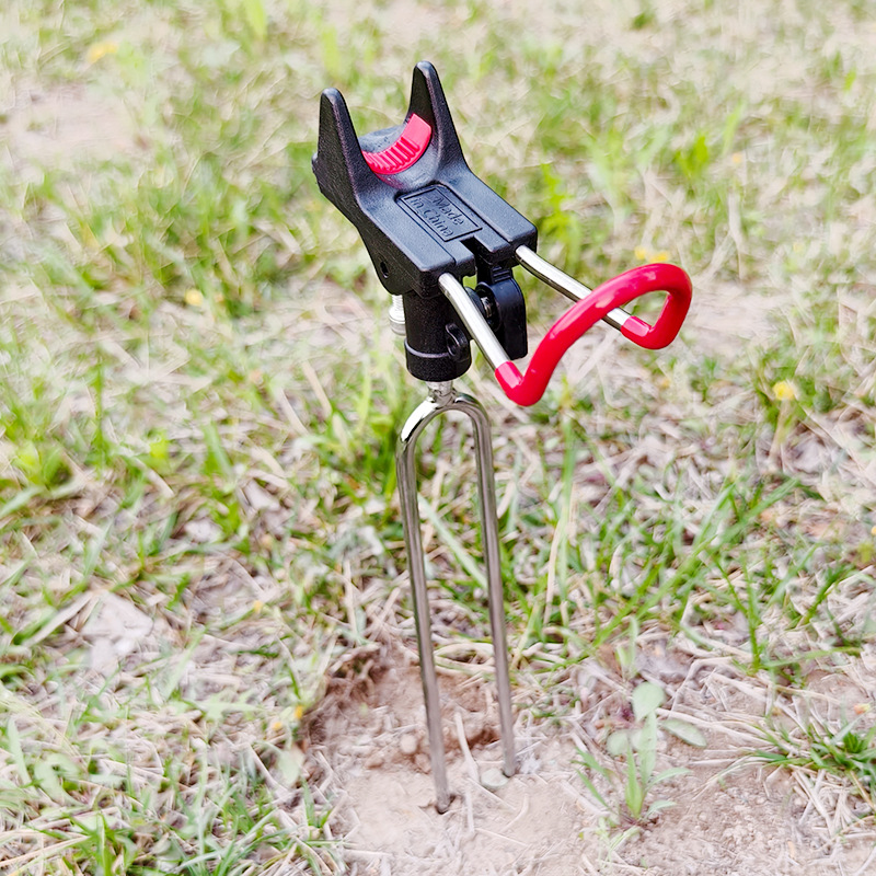 Export Trade Fishing Rod Holder with Ground Insert, Stainless Steel Universal Adjustable Simple Tripod Fishing Rod Stand