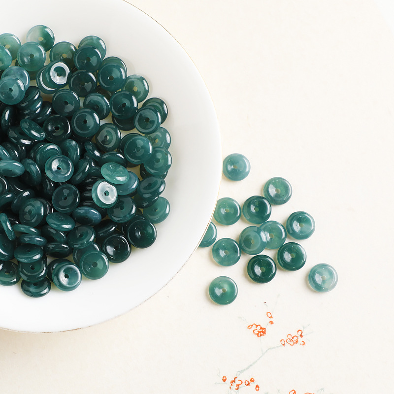 Натуральный нефрит A товара Пин Ань пряжка бусины абакус бусины ледяной голубой водяной Гватемала высококачественный нефрит браслет аксессуары