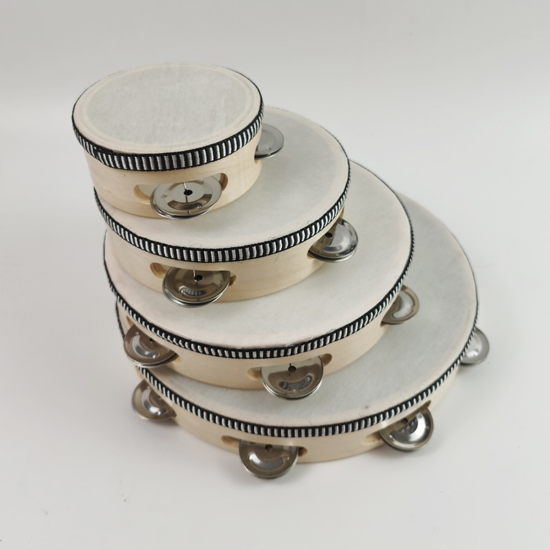 Children's percussion instrument hand beat drum tambourine 4 inch 6 inch 7 inch 8 inch 10 inch baby white tambourine tambourine