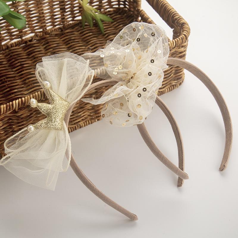 2021 Children's Hairband Girls Cute Baby Baby Little Girl Anti-Slip Toothed Butterfly Pearl Headband