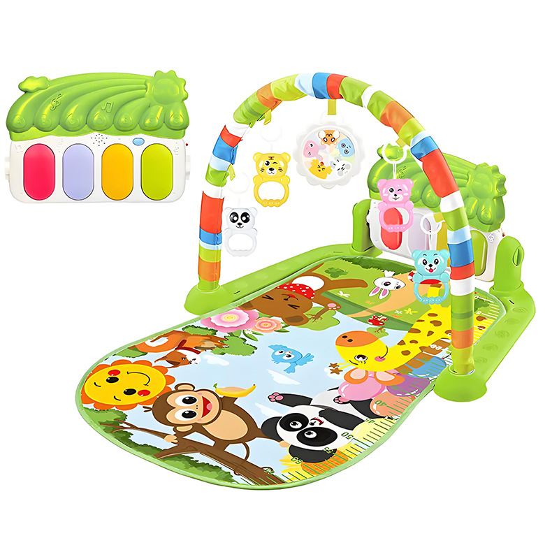 Cross-Border Best-Selling Newborn Music Fitness Stand with Pedal Piano to Promote Baby's Development, Cute Crawling Mat and Play Mat