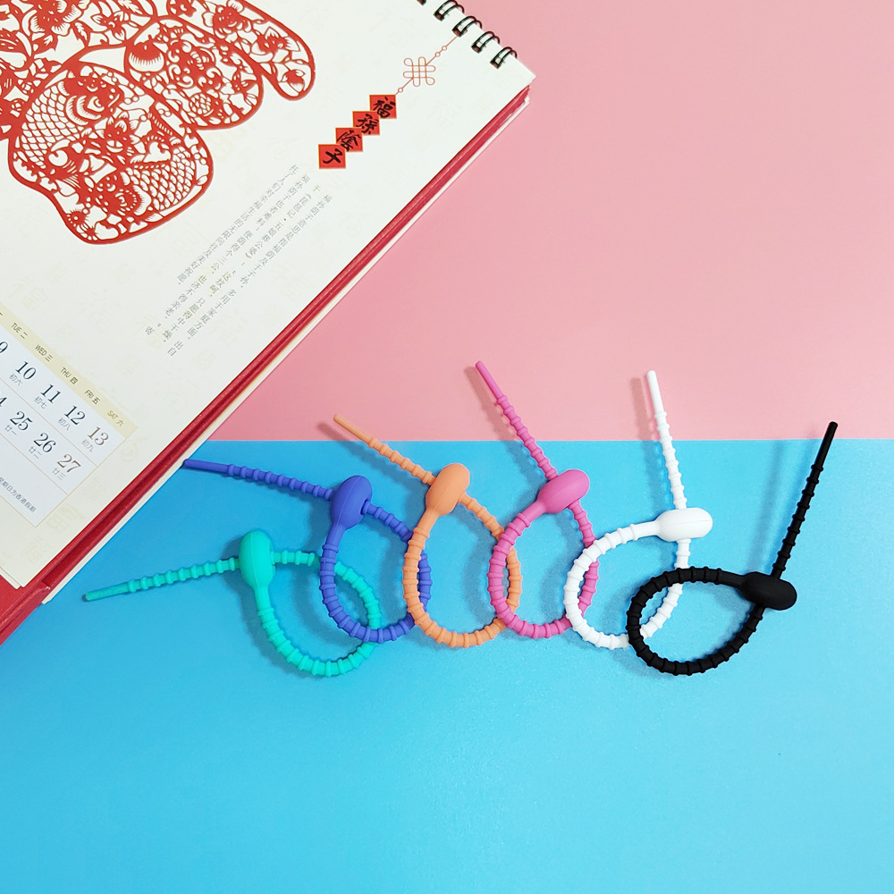 18cm Cross-border Simple Color Tadpole Silicone Cable Cable Cable Storage DIY Jewelry Key Ring Accessories