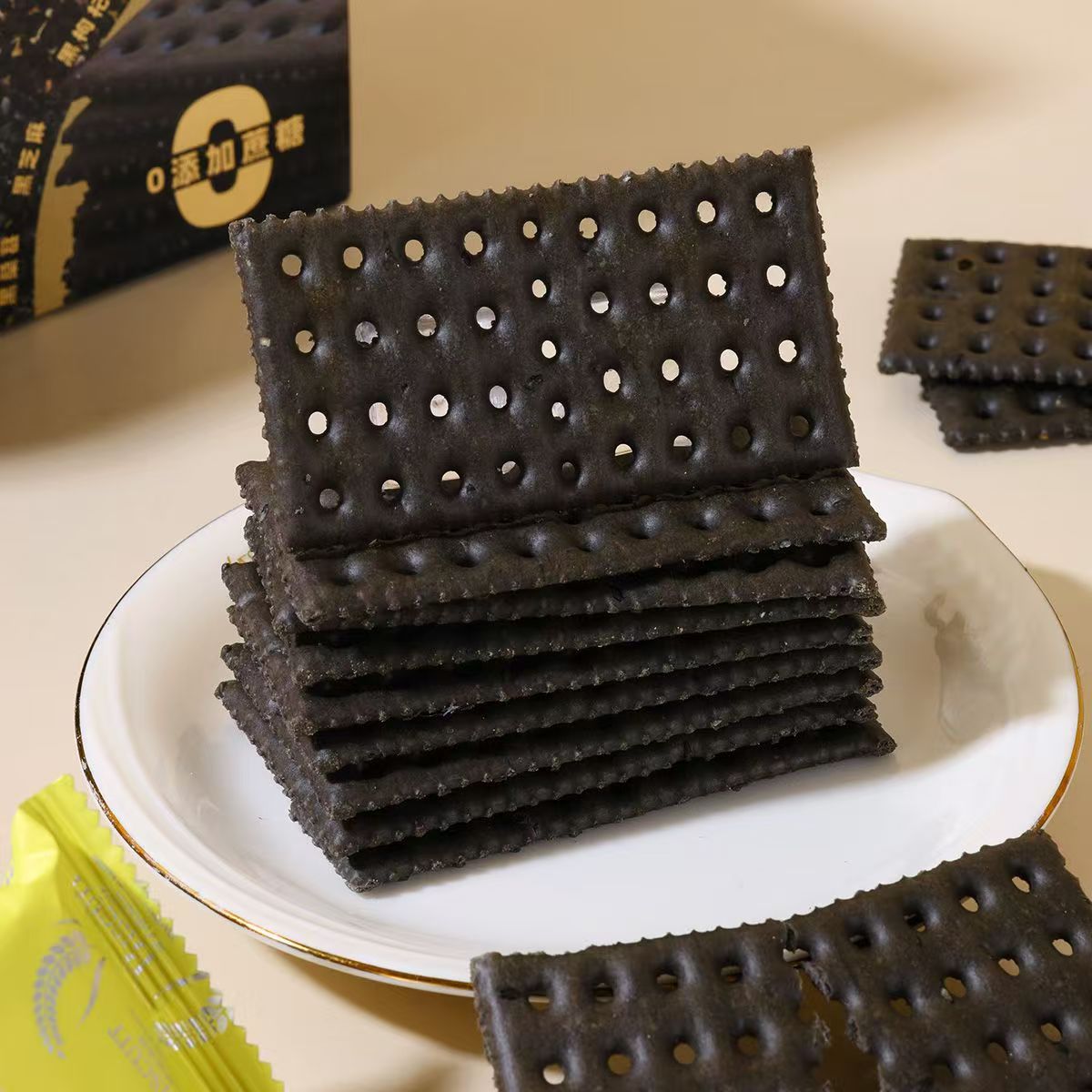 Five Black Soda Crackers Alkaline Soda Crackers Breakfast Snacks Meal Replacement Soda Crackers Five Black Soda Crackers