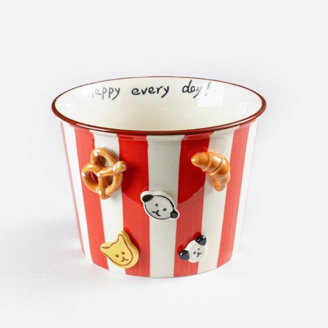Han ins Buttons Puppy Family Bucket Series Noodle Bucket 6.5 Inch Small Foot Bowl Dormitory Noodle Bowl