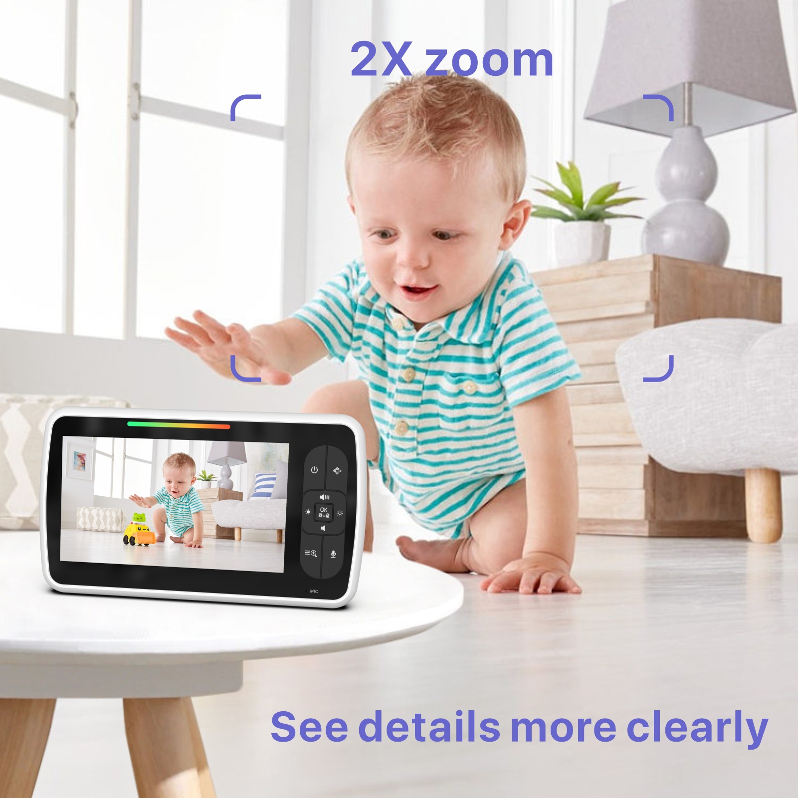 Source Factory 5inch Shaking Head Night Vision Baby Monitor Two-Way Intercom Baby Career Babymonitor