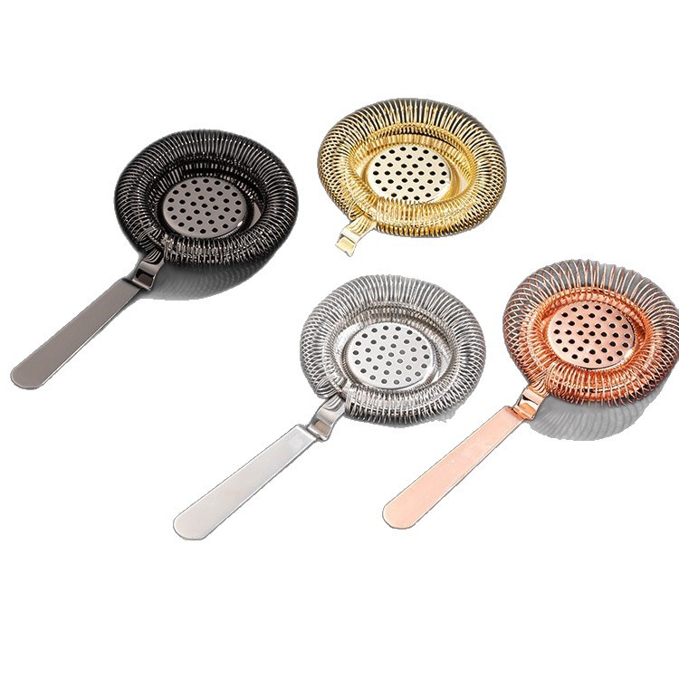 Professional Stainless Steel Cocktail Ice Strainer Cocktail Ice Separator Filter Ice Separator Mesh Stirrer Cup for Bar