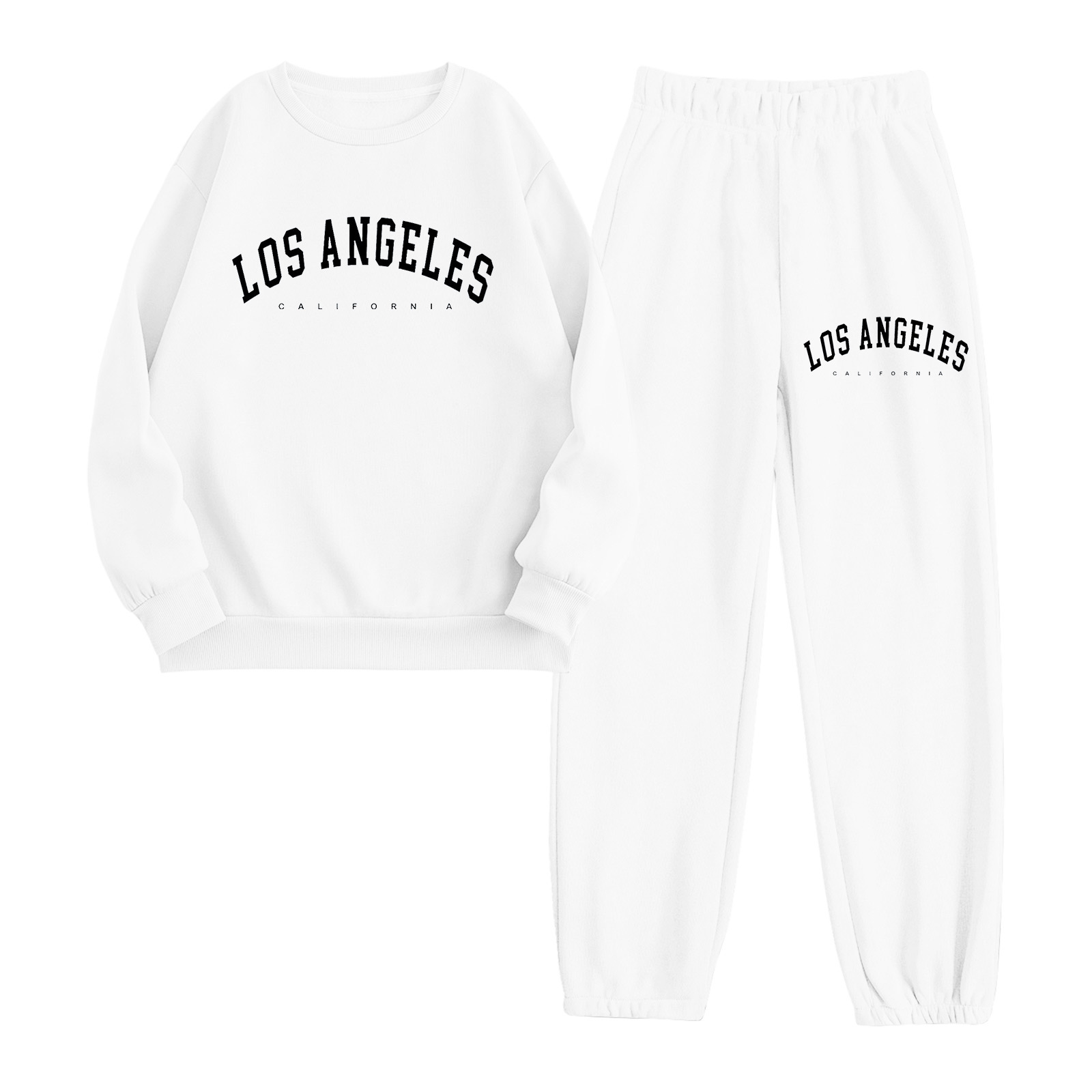 New Amazon Autumn and Winter European and American Letter Printed Sports Hooded Velvet Sweatshirt Women's Drawstring Pants