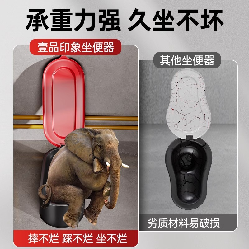 Temporary Toilet Decoration Special Simple Disposable Flush Site Construction Plastic Toilet Toilet Large Size Sitting